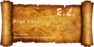 Rigó Lili névjegykártya